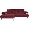 ECKSOFA in Webstoff Bordeaux  180/266 cm  - Bordeaux/Schwarz, Design, Textil/Metall (180/266cm) - Welnova