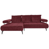 ECKSOFA in Webstoff Bordeaux  - Bordeaux/Schwarz, Design, Textil/Metall (180/266cm) - Welnova
