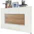SIDEBOARD Hochglanz, matt Eichefarben, Weiß - Eichefarben/Schwarz, Design, Holzwerkstoff/Kunststoff (143/98/40cm) - Set one by Musterrin