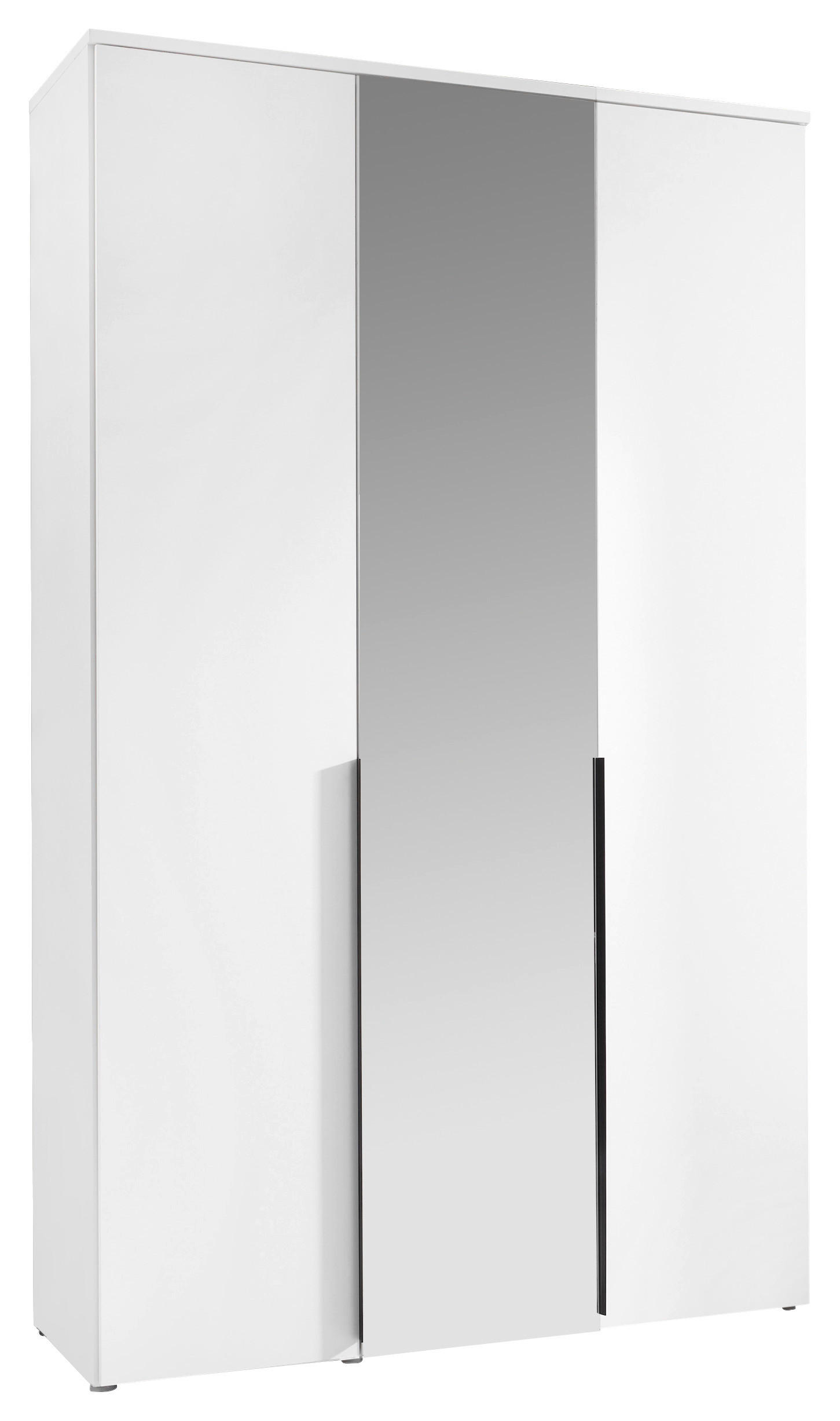 DREHTÜRENSCHRANK 135/225/52 cm,  in Weiß, 3 Tür(en)  - Schwarz/Weiß, MODERN, Glas/Holzwerkstoff (135/225/52cm) - MID.YOU