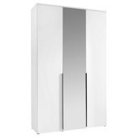 DREHTÜRENSCHRANK 135/225/52 cm,  in Weiß, 3 Tür(en)  - Schwarz/Weiß, MODERN, Glas/Holzwerkstoff (135/225/52cm) - MID.YOU