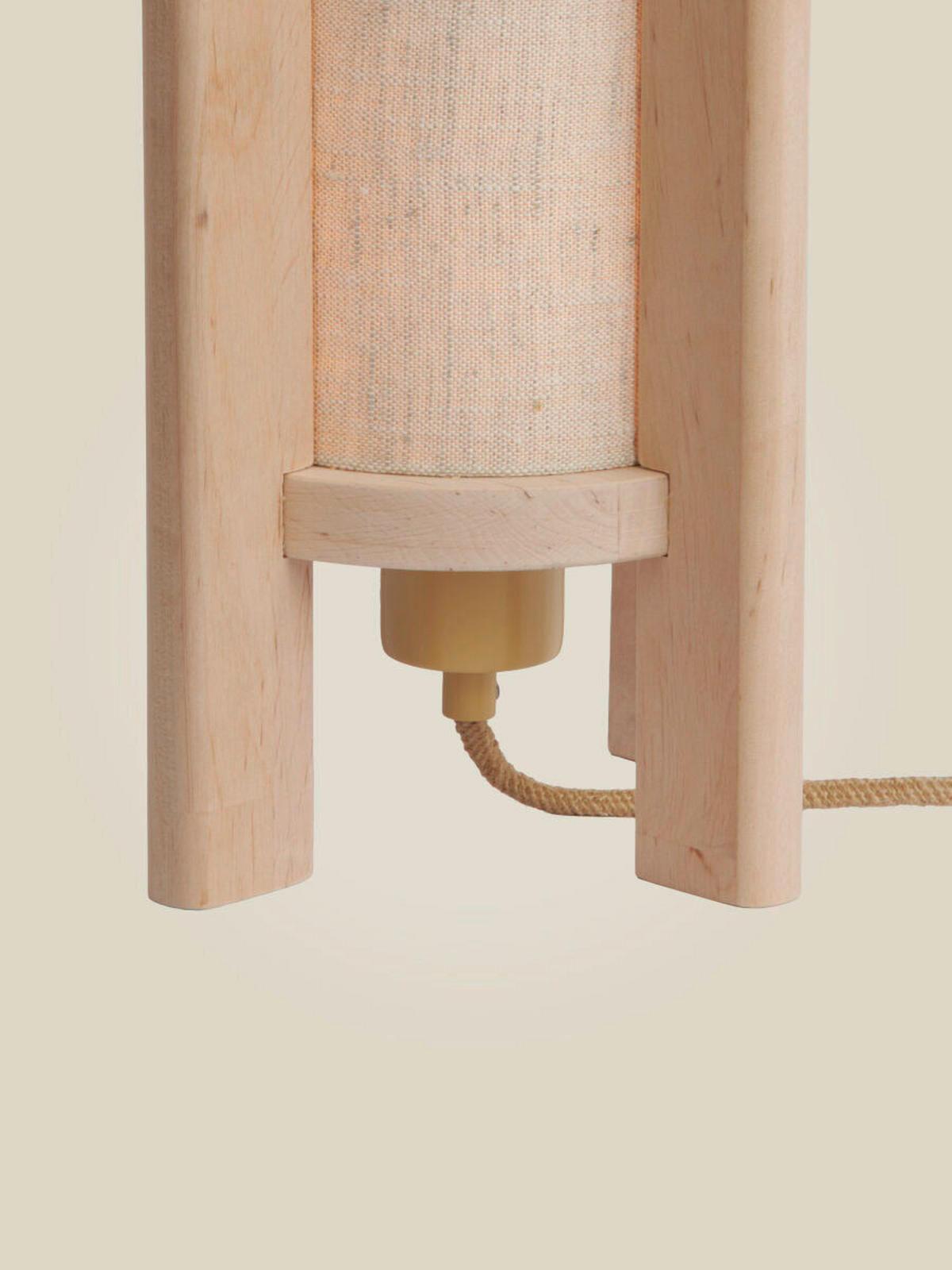 TISCHLEUCHTE 17.5/17.5/30 cm  - Beigebraun/Erlefarben, Trend, Holz/Textil (17.5/17.5/30cm) - Good & Mojo