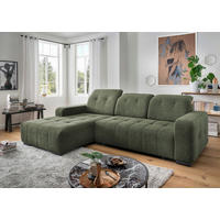 ECKSOFA Vicari Dunkelgrün Chenille  - Dunkelgrün/Schwarz, MODERN, Textil/Metall (292/185cm) - Livetastic