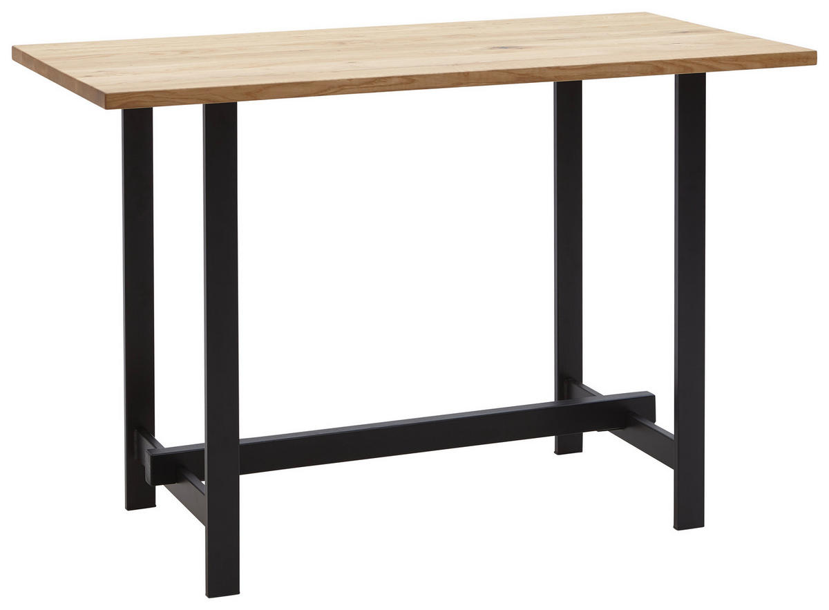 BARTISCH in Holz, Metall 140/70/110 cm   - Eichefarben/Schwarz, Design, Holz/Metall (140/70/110cm) - Valnatura
