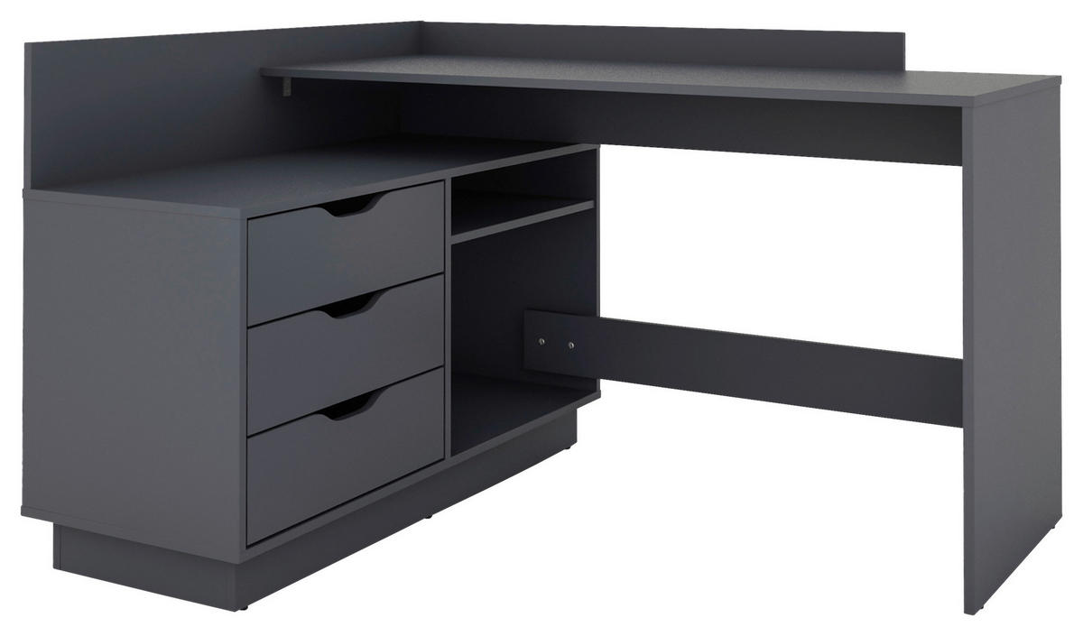 ECKSCHREIBTISCH 129/83,5/105 cm  in Anthrazit  - Anthrazit, Basics, Holzwerkstoff (129/83,5/105cm) - MID.YOU