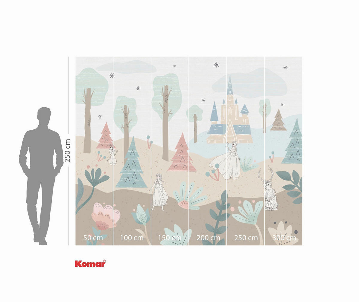 FOTOTAPETE FROZEN CASTLE PLAYGROUND  - Naturfarben, Design, Textil (300/250cm) - Disney