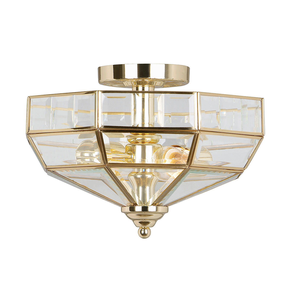 DECKENLEUCHTE  32/23 cm    - Messingfarben, Romantik / Landhaus, Glas/Metall (32/23cm) - Elstead Lighting