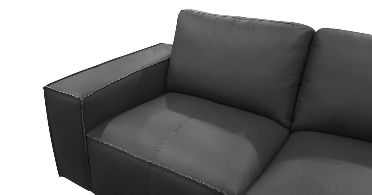 3-SITZER-SOFA VIVO Echtleder Schwarz  - Schwarz, Design, Leder/Kunststoff (236/76/96cm) - MID.YOU