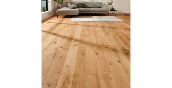 Landhausdiele Eiche gebürstet  per  m² - Eichefarben, LIFESTYLE, Holz (220/18/1,4cm) - Ambiente