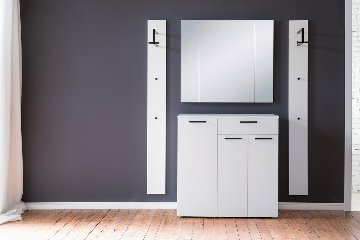 GARDEROBE 4-teilig  in 160/200/38 cm  - Weiß, KONVENTIONELL, Holzwerkstoff (160/200/38cm) - Moderano