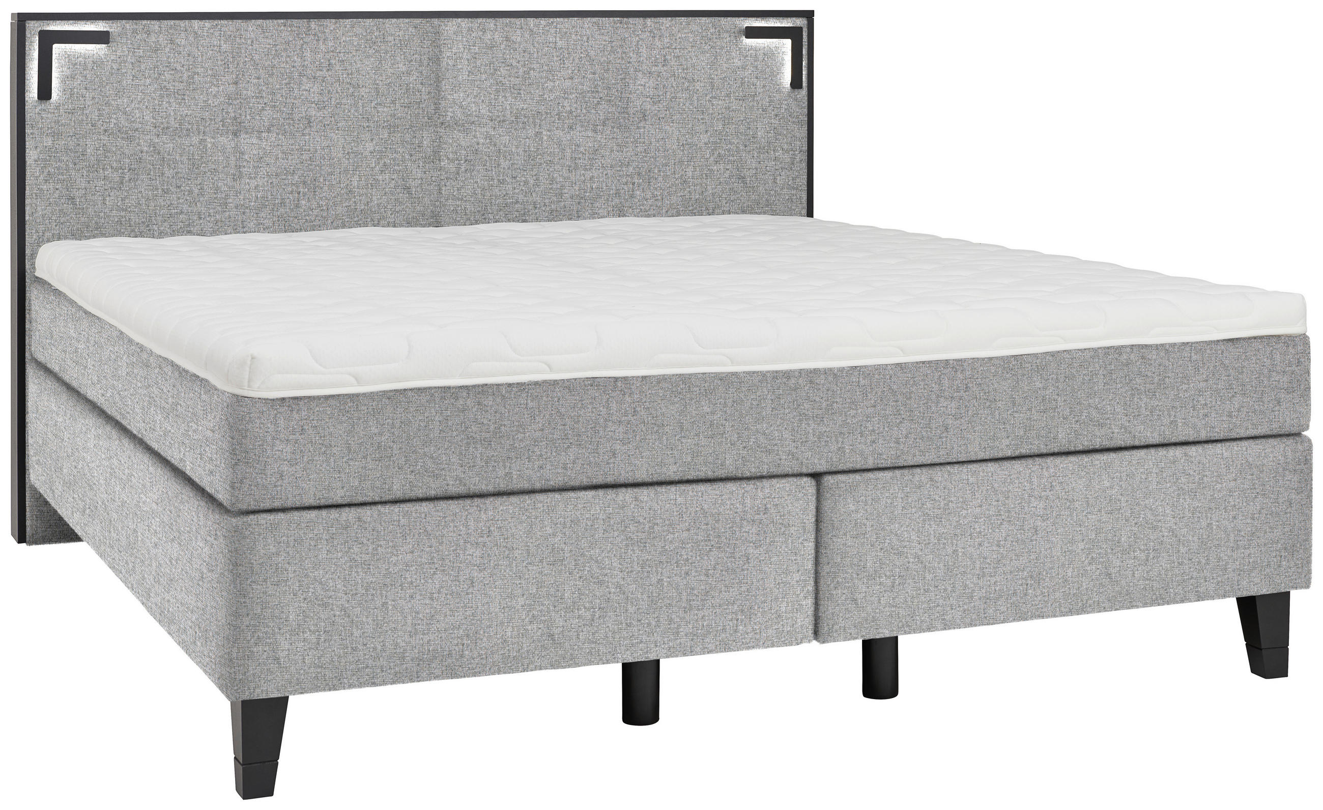 BOXSPRINGBETT 180/200 cm  in Taupe  - Taupe/Schwarz, Design, Holz/Textil (180/200cm) - Hom`in
