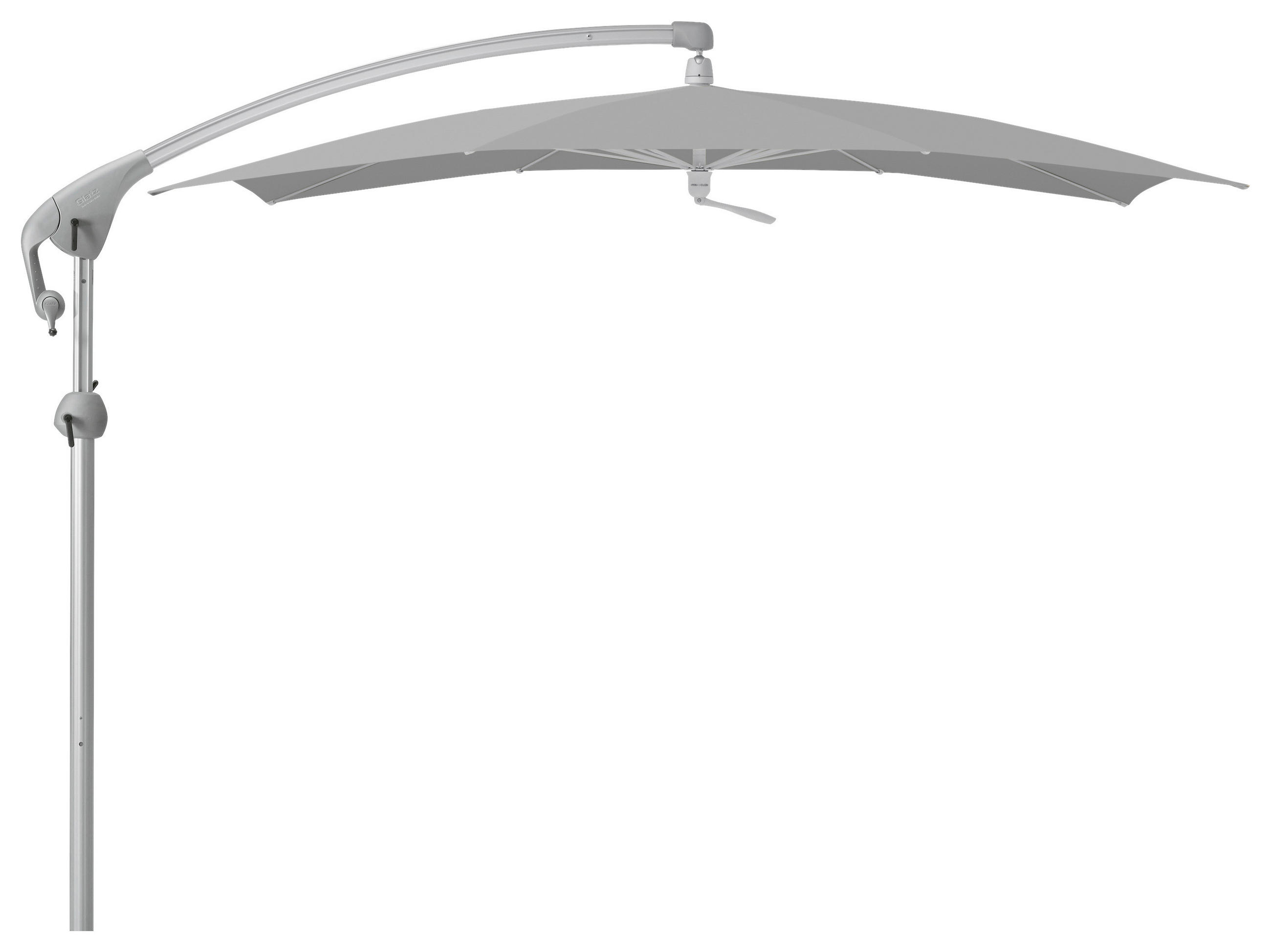 AMPELSCHIRM 230x285 cm Hellgrau  - Silberfarben/Hellgrau, MODERN, Textil/Metall (230/285cm) - Glatz