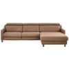ECKSOFA in Echtleder Braun  - Schwarz/Braun, Design, Leder/Metall (291/176cm) - Valdera