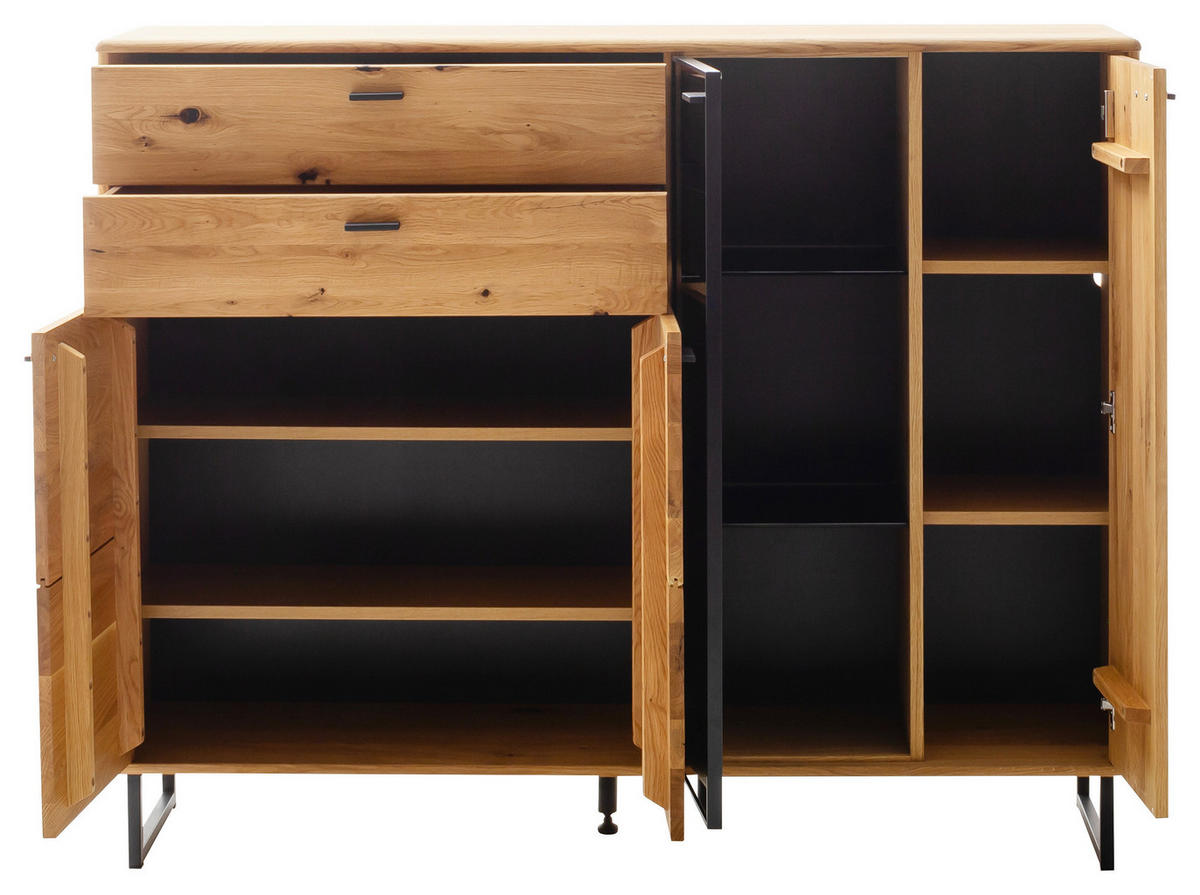 HIGHBOARD  in 149/119/37 cm  - Wildeiche/Anthrazit, Design, Glas/Holz (149/119/37cm) - MID.YOU