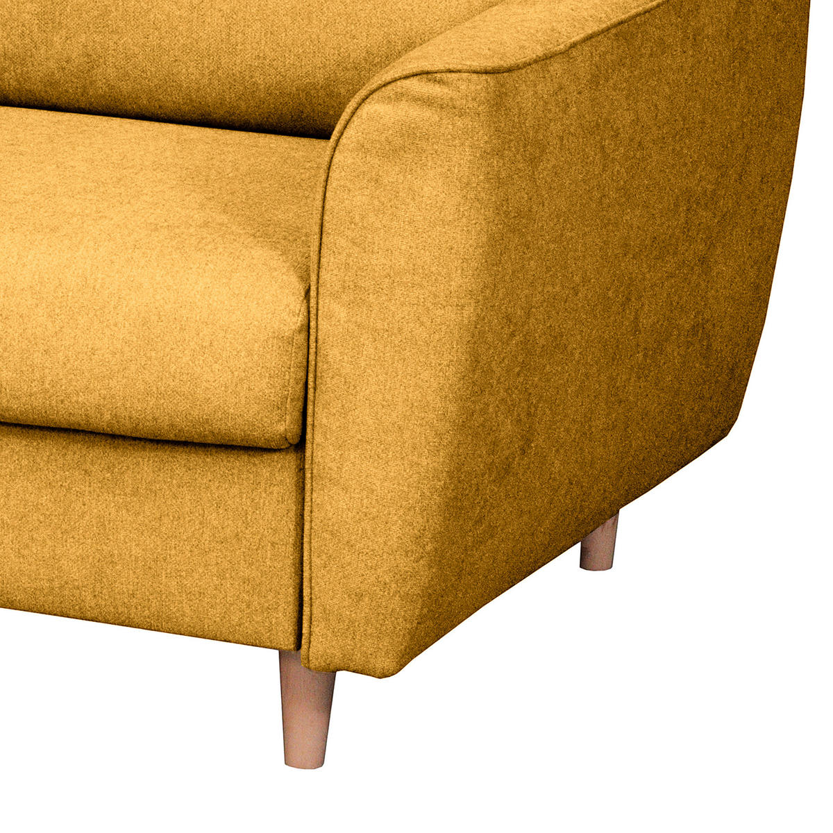 SCHLAFSOFA in Textil Senfgelb  - Buchefarben/Senfgelb, Design, Holz/Textil (195/90/102cm) - Livetastic