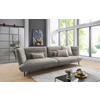 MEGASOFA in Flachgewebe Braun  - Schwarz/Braun, Design, Holzwerkstoff/Textil (339/92/99cm) - Moderano