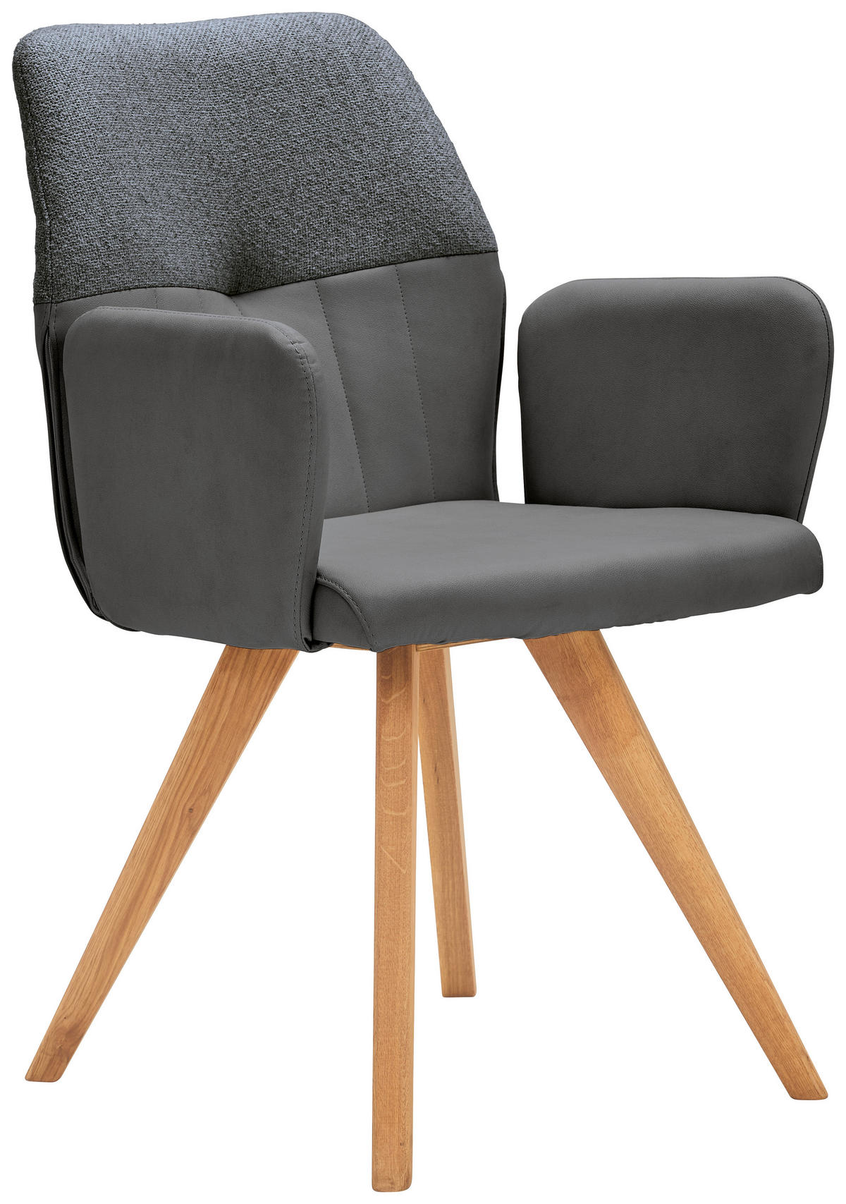 ARMLEHNSTUHL  in Lederlook, Webstoff  - Eichefarben/Anthrazit, Konventionell, Holz/Textil (57/87/63cm) - Valdera