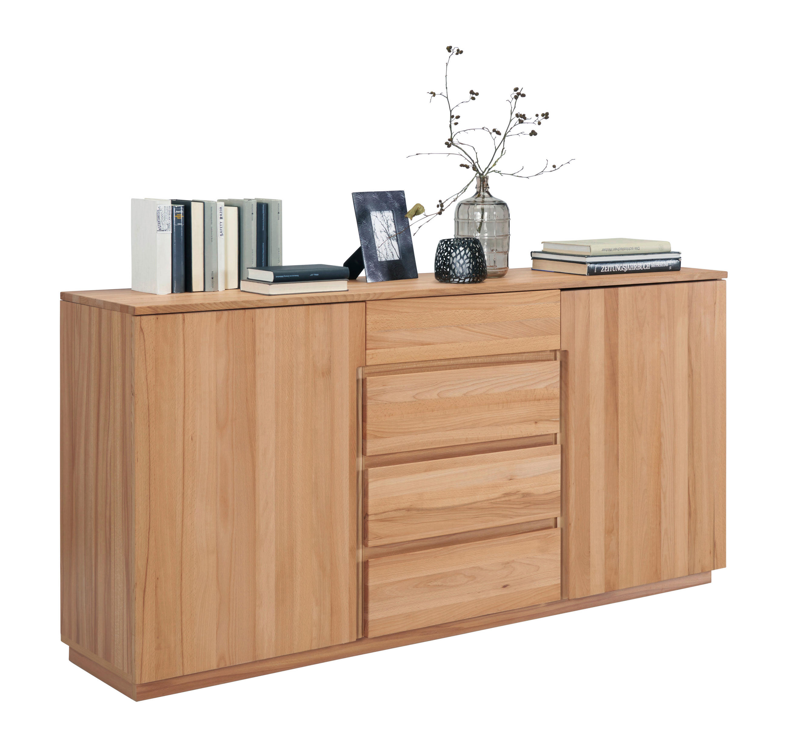 SIDEBOARD Kernbuche teilmassiv Buchefarben - Buchefarben, Trend, Holz/Holzwerkstoff (180/89,2/41cm) - Linea Natura