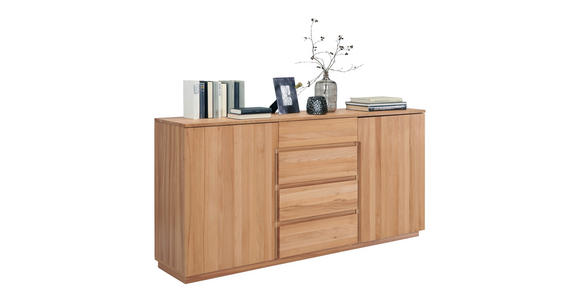 SIDEBOARD Kernbuche teilmassiv Buchefarben - Buchefarben, Trend, Holz/Holzwerkstoff (180/89,2/41cm) - Linea Natura