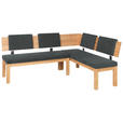 ECKBANK 200/160 cm  in Grau, Buchefarben  - Buchefarben/Grau, Natur, Holz/Textil (200/160cm) - Cantus