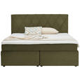 BOXSPRINGBETT 180/200 cm  in Olivgrün  - Schwarz/Olivgrün, Design, Kunststoff/Textil (180/200cm) - Xora