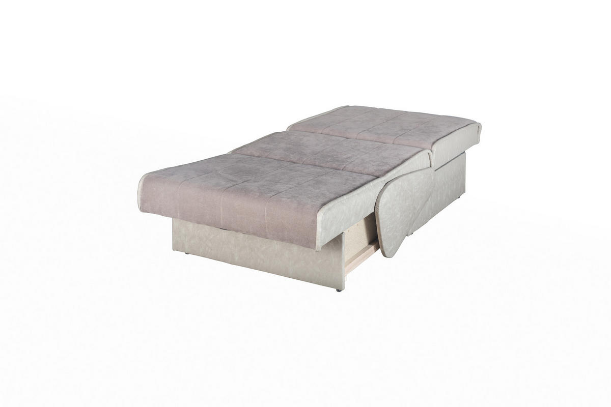FOTELJA NA RAZVLAČENJE drvo, tekstil  svijetlo siva, cappuccino   - cappuccino/svijetlo siva, Konvencionalno, drvo/tekstil (86/110/87cm) - Xora