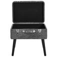 HOCKER Chenille Kiefer Grau  - Schwarz/Grau, Trend, Holz/Textil (50/46/35cm) - Xora
