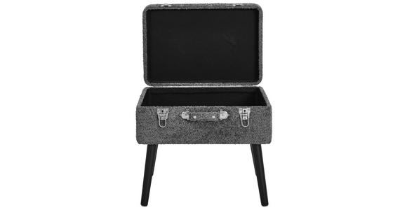 HOCKER Chenille Kiefer Grau - Schwarz/Grau, Trend, Holz/Textil (50/46/35cm) - Xora