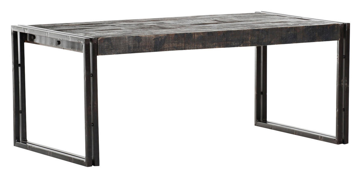 COUCHTISCH in Holz, Metall 110/60/45 cm  - Braun/Grau, Design, Holz/Metall (110/60/45cm)