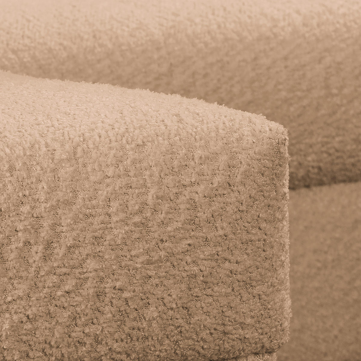 ECKSOFA inkl. Hocker Ariella Beige Bouclé  - Beige/Naturfarben, Design, Holz/Textil (161/231cm) - Livetastic