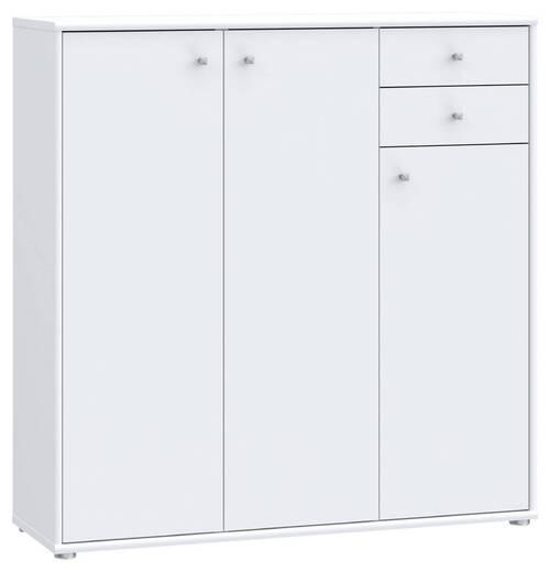 KOMMODE 108,8/111,1/34,8 cm  in Weiss  - Weiss/Alufarben, Design, Holzwerkstoff (108,8/111,1/34,8cm)