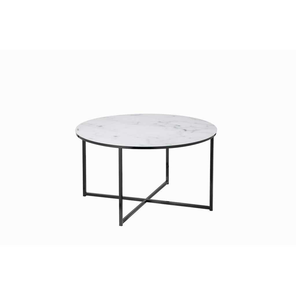 Livetastic KONFERENČNÝ STOLÍK, čierna, biela, kov, sklo, 80/80/45 cm