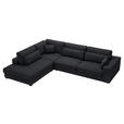 ECKSOFA in Cord Schwarz  - Schwarz, KONVENTIONELL, Kunststoff/Textil (250/314cm) - Carryhome