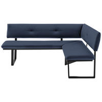 ECKBANK 180/140 cm  in Schwarz, Dunkelblau  - Schwarz/Dunkelblau, MODERN, Textil/Metall (180/140cm) - Cantus