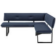 ECKBANK 205/165 cm  in Schwarz, Dunkelblau  - Schwarz/Dunkelblau, MODERN, Textil/Metall (205/165cm) - Cantus