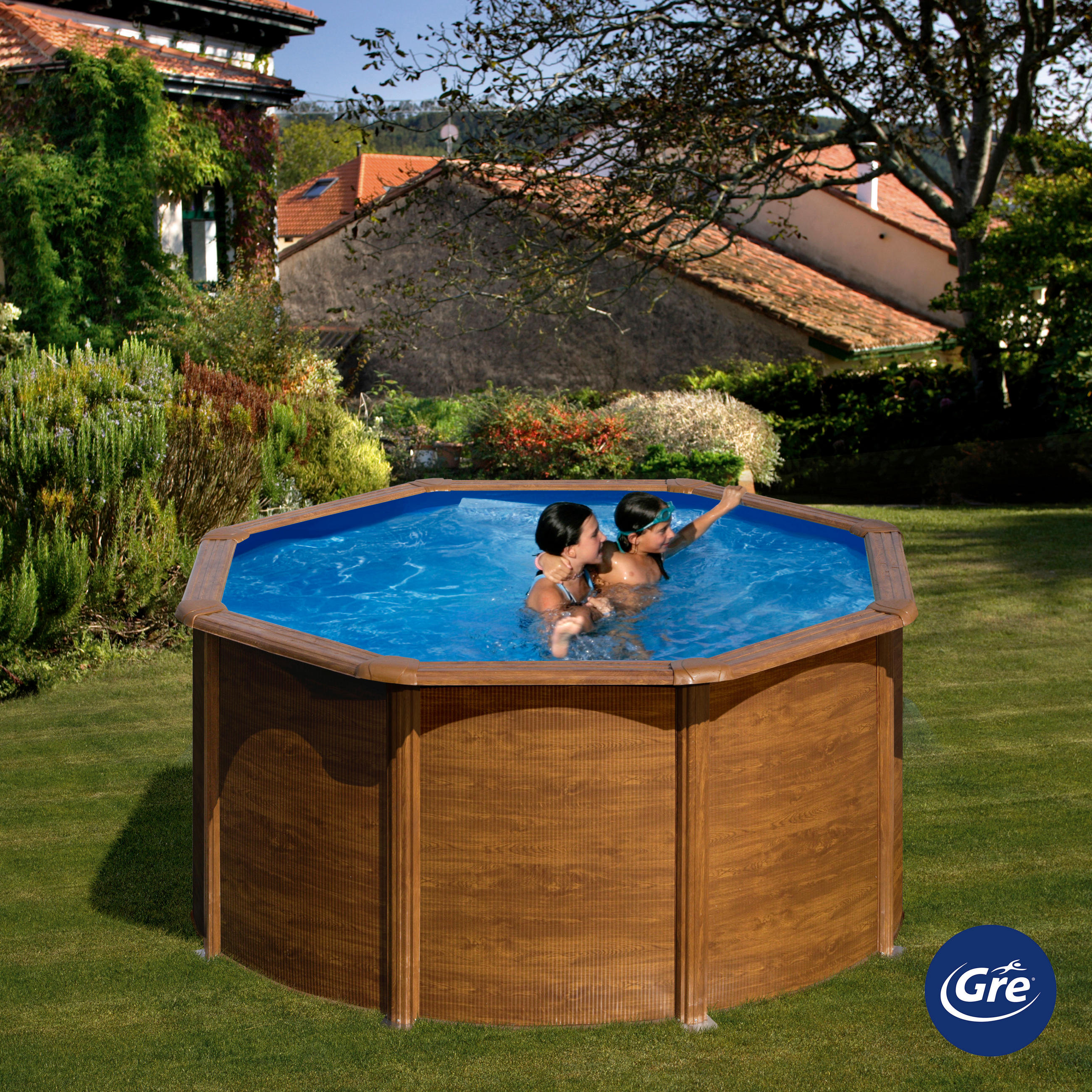 POOL GRE PACIFIC KIT240W 2023 240/240/120 cm  - Braun, KONVENTIONELL, Metall (240/240/120cm) - Gre