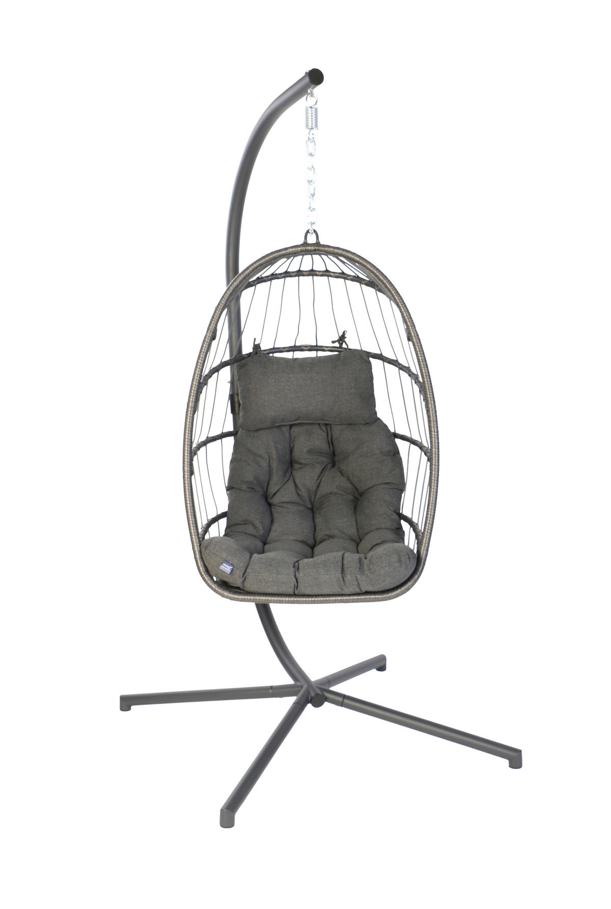 ZÁVESNÉ KRESLO  - sivá/antracitová, Konventionell, kov/textil (95/196/95cm)
