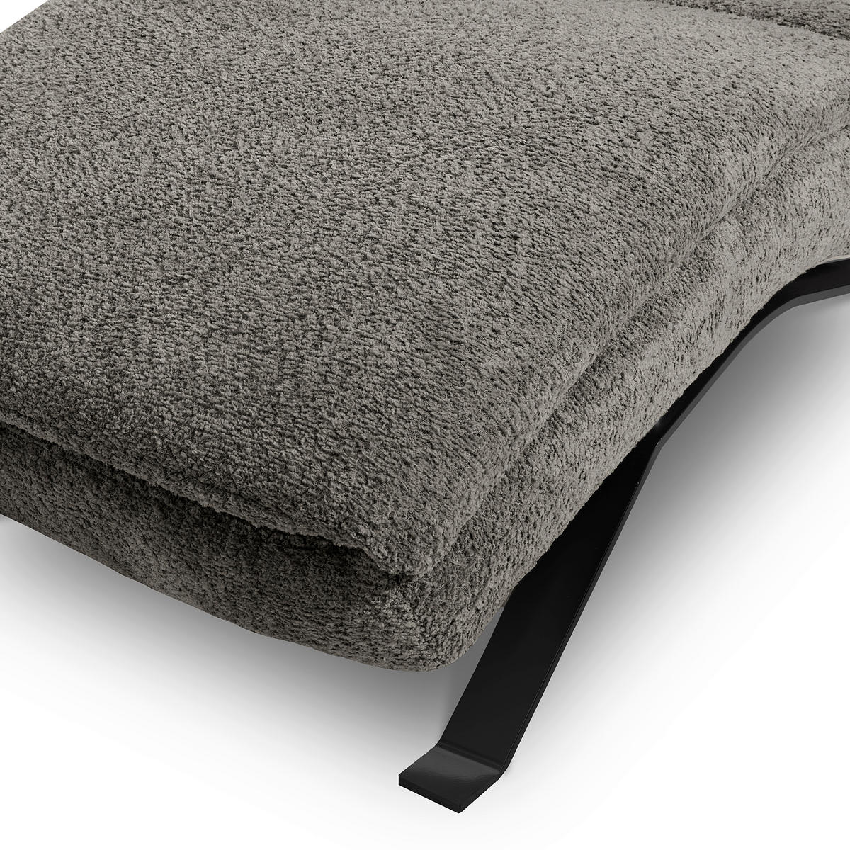 RELAXLIEGE in Echtleder Dunkelgrau  - Dunkelgrau/Schwarz, Design, Leder/Metall (65/95/171cm) - Celina Home