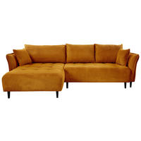 ECKSOFA Currygelb Chenille  - Currygelb/Schwarz, KONVENTIONELL, Holz/Textil (160/290cm) - Carryhome