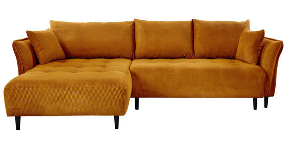 ECKSOFA Currygelb Chenille - Currygelb/Schwarz, KONVENTIONELL, Holz/Textil (160/290cm) - Carryhome