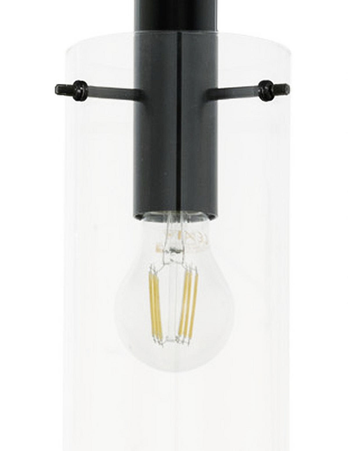 HÄNGELEUCHTE 11/110 cm   - Klar/Schwarz, MODERN, Glas/Metall (11/110cm)