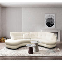 ECKSOFA in Bouclé Weiss  - Weiss/Schwarz, Design, Kunststoff/Textil (113/300cm) - Livetastic