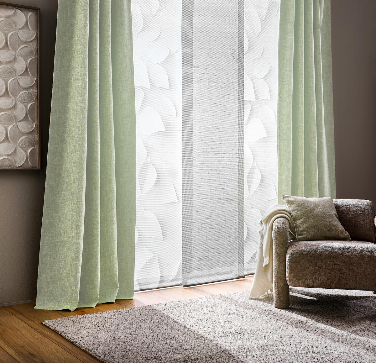 VERDUNKELUNGSVORHANG - Hellgrün, Basics, Textil (135/245cm) - Esposa