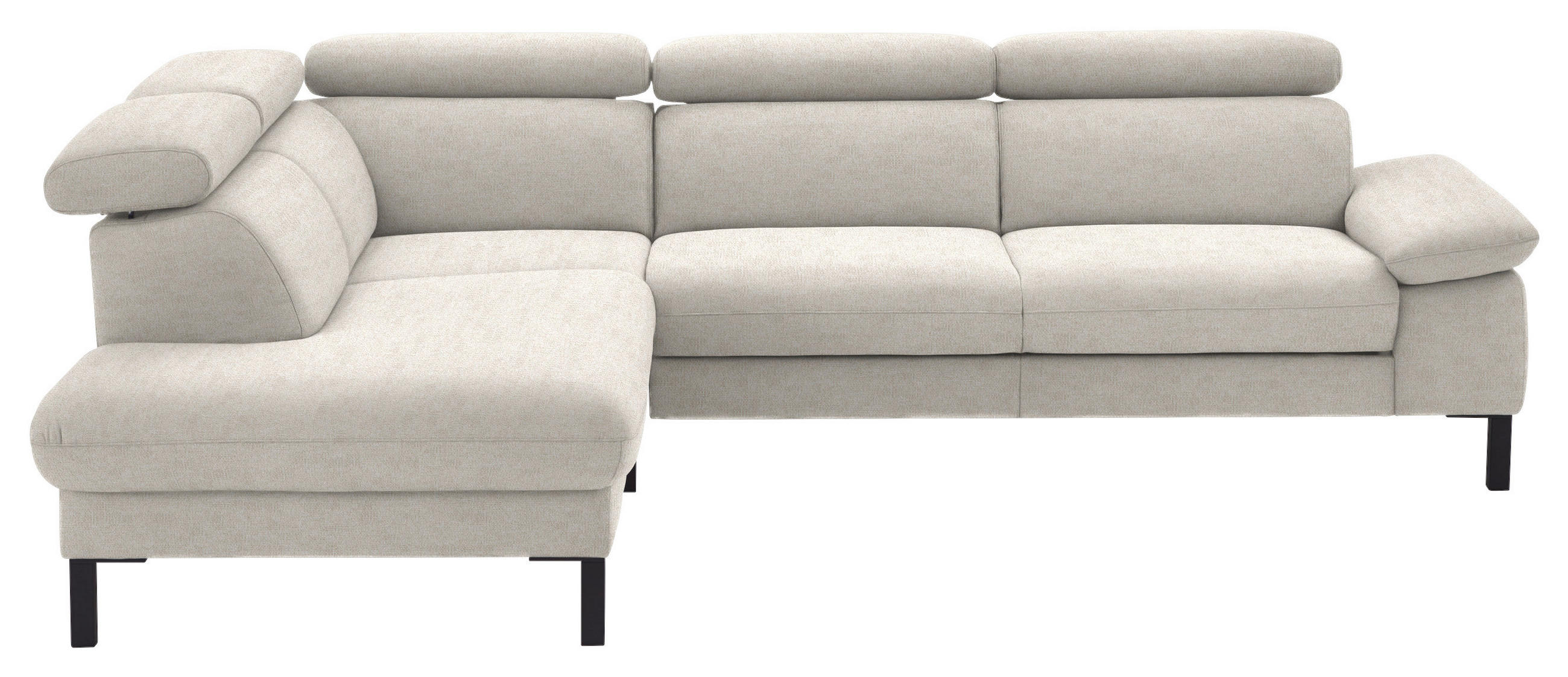 ECKSOFA in Flachgewebe Beige  217/272 cm  - Beige/Schwarz, Design, Holzwerkstoff/Textil (217/272cm) - Pure Home Comfort