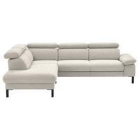 ECKSOFA Flachgewebe Beige  - Beige/Schwarz, Design, Holzwerkstoff/Textil (217/272cm) - Pure Home Comfort