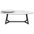 COUCHTISCH ESG 130/70/48 cm oval Anthrazit, Weiß  - Anthrazit/Weiß, Design, Glas/Keramik (130/70/48cm) - Dieter Knoll