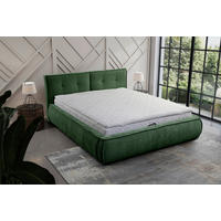 POLSTERBETT Lattenrost 180/200 cm  in Grün  - Beige/Schwarz, LIFESTYLE, Holz/Textil (180/200cm) - Livetastic