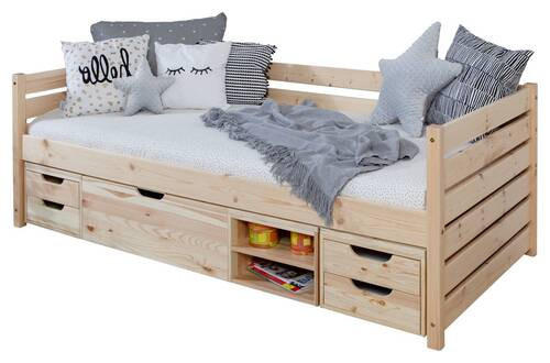 STAURAUMBETT 90/200 cm  in Naturfarben  - Naturfarben, MODERN, Holz (90/200cm) - MID.YOU