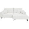 ECKSOFA in Cord Weiss  - Weiss/Schwarz, Konventionell, Textil/Metall (250/185cm) - Carryhome