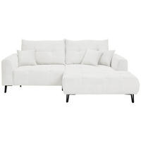 ECKSOFA in Cord Weiss  - Weiss/Schwarz, Konventionell, Textil/Metall (250/185cm) - Carryhome